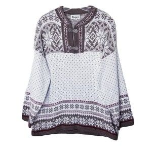 Vintage Spunky Fair Isle Knit Pullover Sweater Women Size Large Long Sleeve